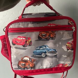 Pottery Barn Kids Red and Gray Cartoon Car Lunch Bag